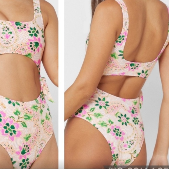 Aerie One piece floral swimsuit (Bikini style, tie side) (it is a one piece) - Picture 5 of 5